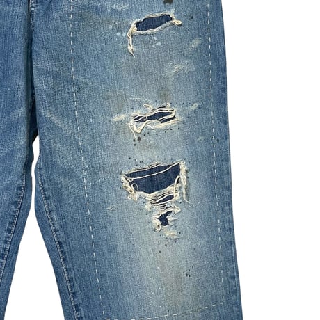 H.UNIT "denim work trousers customize" (indigo) unisex