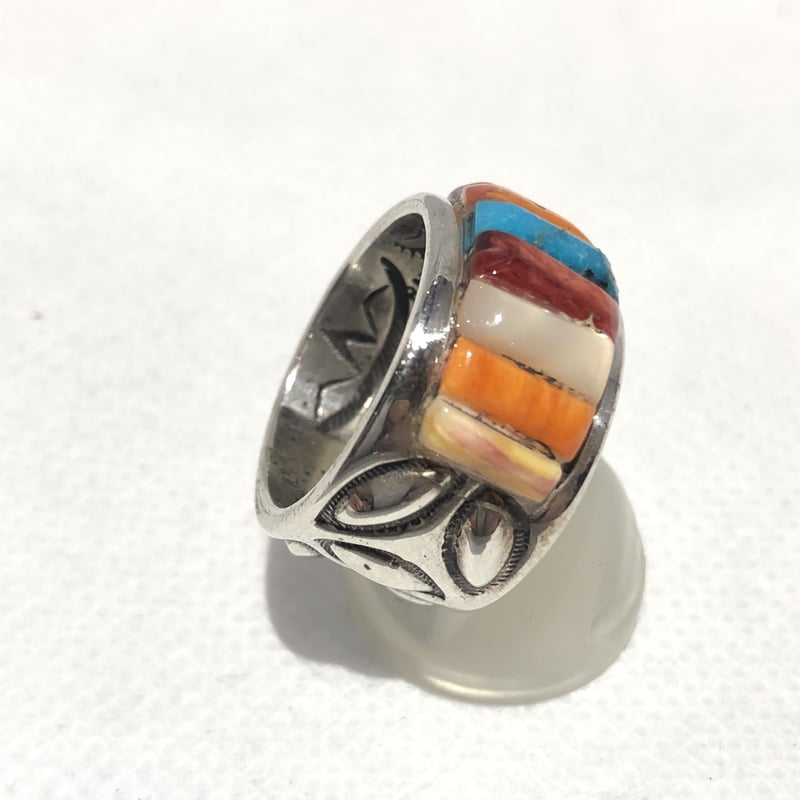 indian jewelry “ray adakai(navajo) “ muti inlay