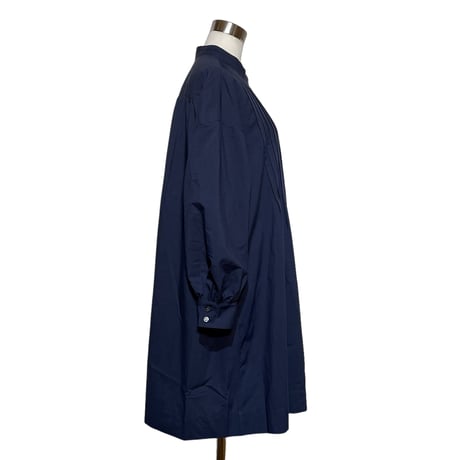 Linen ya"pin tuck blouse P/O"(navy)women's
