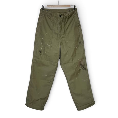 H.UNIT "Back satin fatigue pants customize" (khaki) unisex