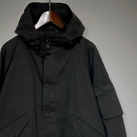 H.UNIT "HBT hooded jacket Used wash"(black)unisex