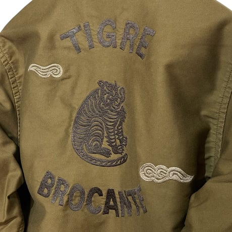 TigreBrocante”KU embroidery moleskin army rib jacket“(beige)unisex