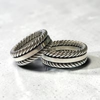 indian jewelry "Steve Arviso(navajo)"Heavy Cable Wire illusion ring