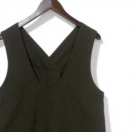 ASEEDONCLOUD"Handwerker linen×cotton HW pull-on dress"(khaki)women's