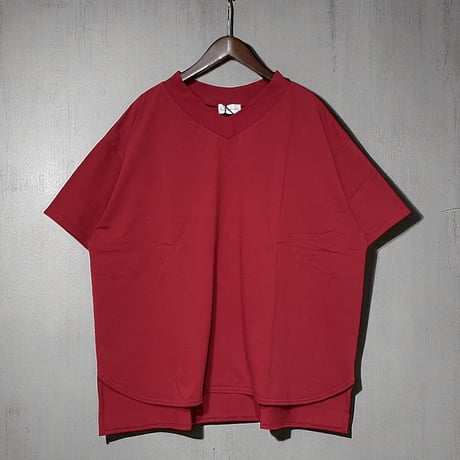 CAERULA PER LIGHTS"30/Jersey V neck wide T"(red)unisex