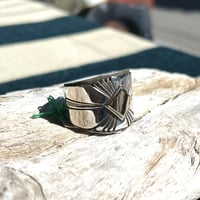 indian jewelry "Patricia Bedni(navajo)"14k gold sunburst design ring