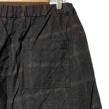 COLINA CAPERTICA "dark melange flannel check /  sarrouel shorts"(charcoal) unisex