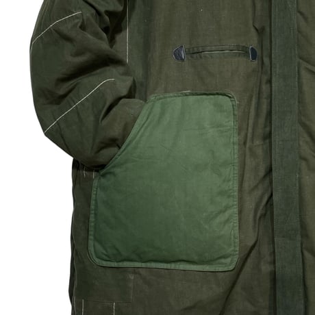 Slow Hands "recycle tent yeti down coat"(olive×olive)SC-unisex