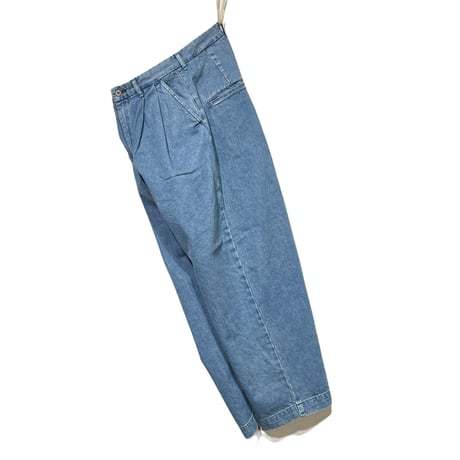 CAERULA PER LIGHTS"11oz denim wide tuck pants"(sax)unisex