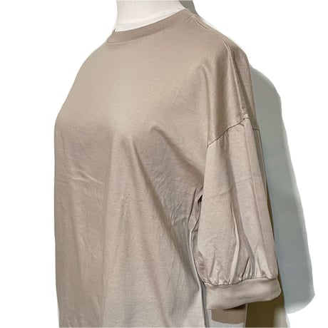TigreBrocante"アルビニコットン天竺 ギャザー 6分袖 T"(pink beige)women's