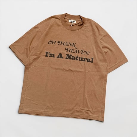 UNDYED 30/PV print-T "I'm Natural" (unisex)TAN