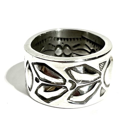 indian jewelry “ray adakai(navajo) “ w-stamp ring(15)