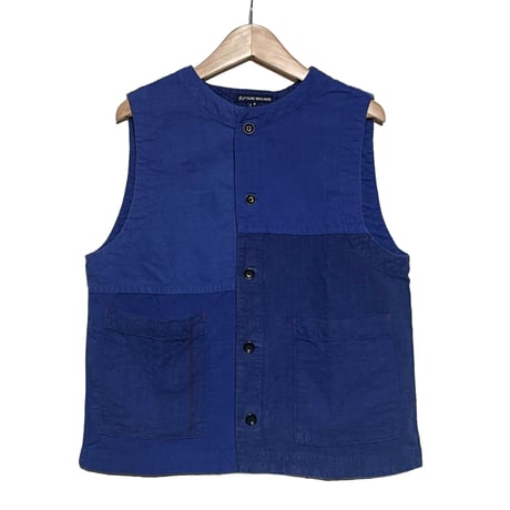 TigreBrocante"Re euro linen sheets mix open pocket vest"(群青)women's