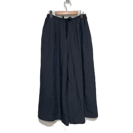 Linen ya"linen wide pants"(navy)women's
