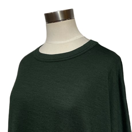 CAERULA"washable wool jersey crew neck one-piece"(green) women's