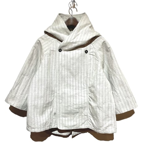 SlowHands”linen×cotton herringbone marine food jacket"(natural)women's