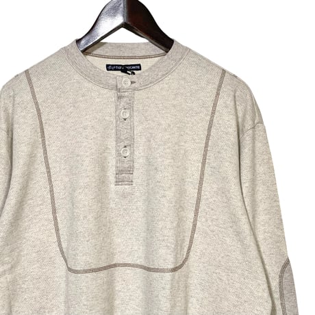TigreBrocante"3seam honycomb waffle henleyneck L/S T"(oatmeal)unisex