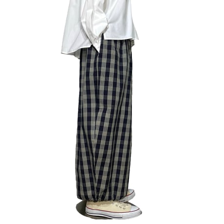 ASEEDONCLOUD"Handwerker indigo check HW culottes" (indigo) women's