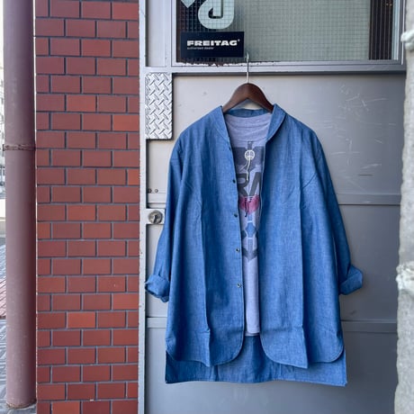 TigreBrocante"selvage chambray showl collar long shirts"(indigo)unisex