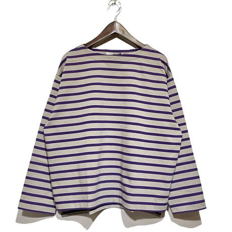 amne "BORDER"gride basque Ⅱ (gray×purple)unisex