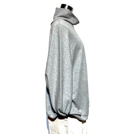 Linen ya"cotton dolman sleeve high neck"(gray)women's