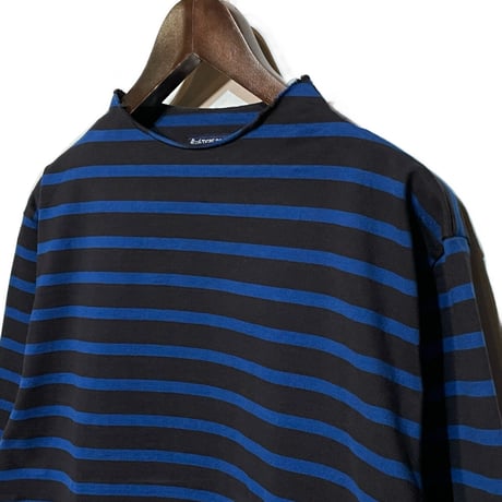 TigreBrocante"light border 天竺 bottle neck 9分袖 T"(sumikuro)unisex