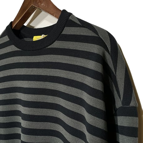 eyya"cotton knit crew neck "(black×charcoal)unisex