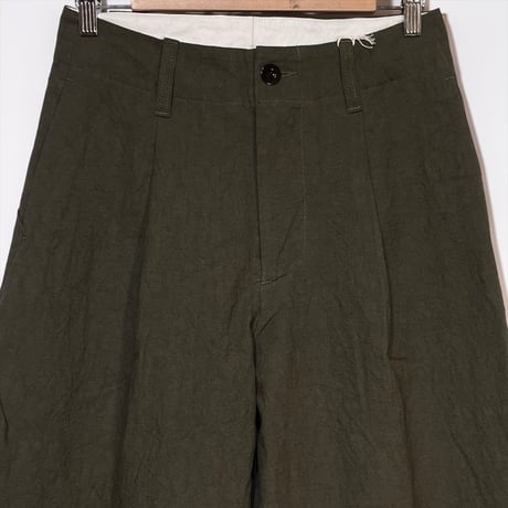 ASEEDONCLOUD"linen×cotton Handwerker wide trousers" (khaki) unisex