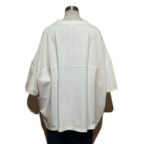 Linen ya"delave quater sleeve T-shirs"(white)women's