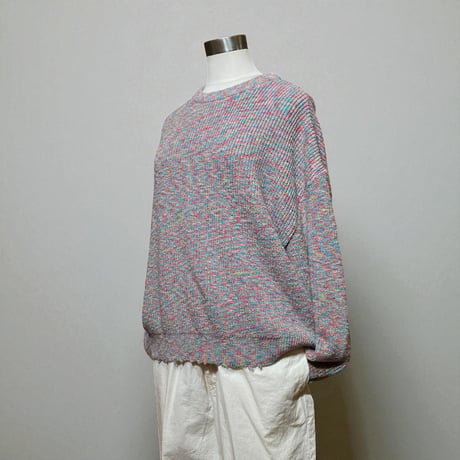 eyya"mixed cotton rib knit crew neck"(pink mix)unisex
