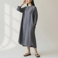 TigreBrocante"cotton×linen buck tuck long onepiece"(sumikuro)women's