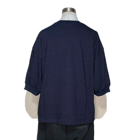 TigreBrocante"indigo 天竺 gather 6分袖 T"(indigo)women's