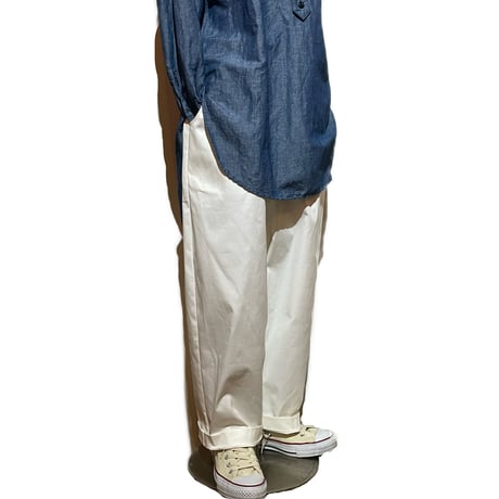 Linen ya"cotton stretch easy pants"(white)women's