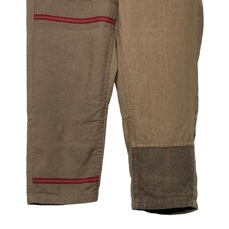 TigreBrocante"remake euro linen sheets mix tagosaku pants“(mocha)unisex(S)