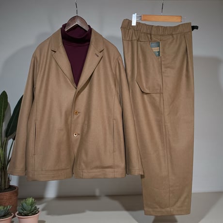 ASEEDONCLOUD"Handwerker HW wool flannel handsfree jacket"(camel)unisex