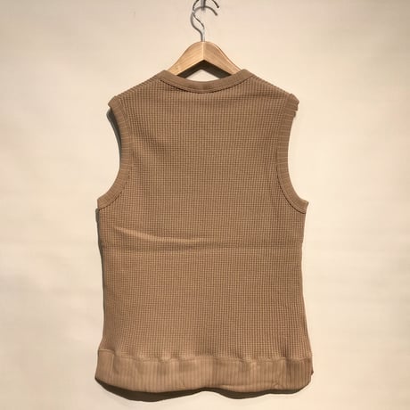 Jackman"cotton waffle vest"(sepia beige) unisex