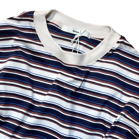 amne "BORDER"half sleeve tee (navy)unisex