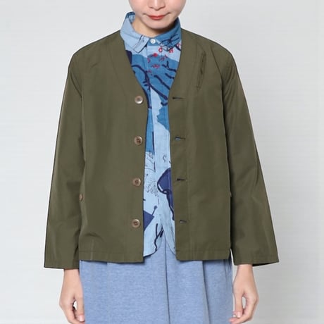 TigreBrocante"cotton nylon grosgrain flap cardigan"(khaki)unisex