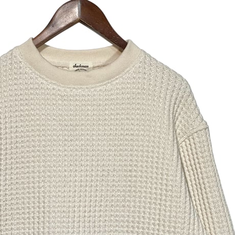 Jackman"cotton big waffle crew neck"(ivory) unisex