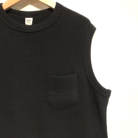 Jackman"cotton waffle vest"(navy) unisex
