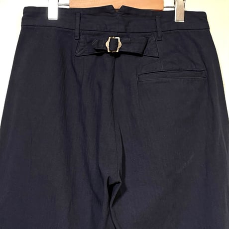 TigreBrocante"BD herring bone darts wide pants“(night navy)unisex