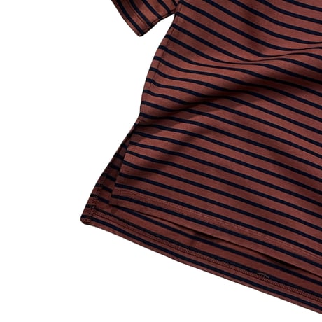 FLISTFIA"1/2 sleeve side slit T-shirts"(camel×black) unisex