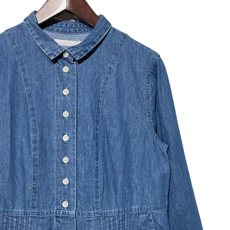 TigreBrocante"6oz denim pleats one-piece"(indigo fade)women's