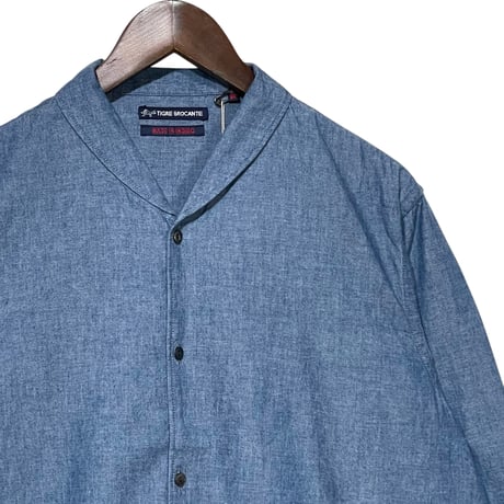 TigreBrocante"selvage chambray showl collar long shirts"(indigo)unisex
