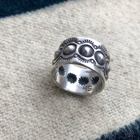 indian jewelry "Herman Smith (navajo)" stering silver  band ring