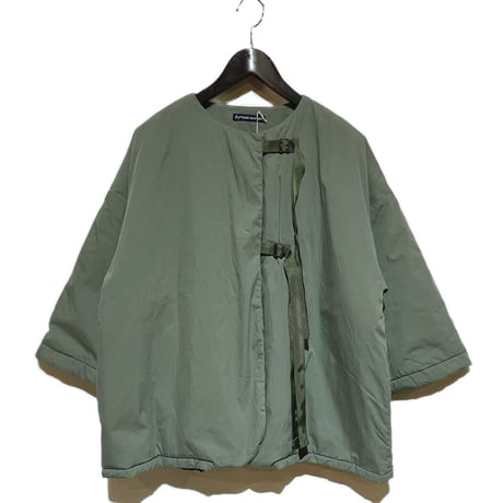 Tigrebocante"cotton×nylon batting tie up wide jacket" (fade green) women's