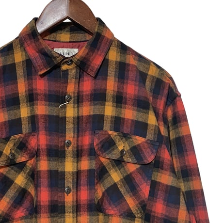 H.UNIT"Flannel check shirt"(red) unisex