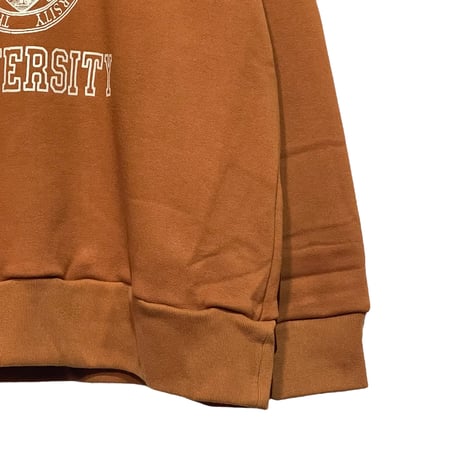 H.UNIT "NICE college crewneck sweat"(camel) unisex
