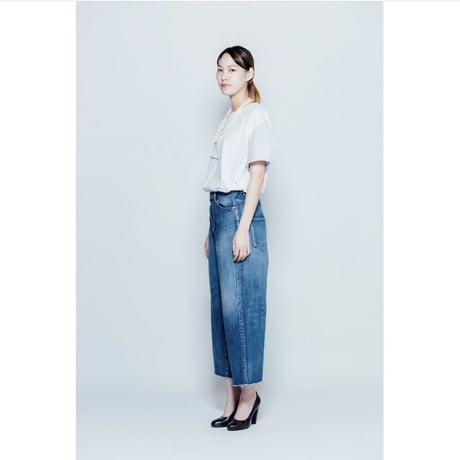 CAERULA"30 single jersey × broad plo T"(white×stripe) women's