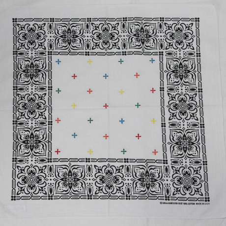 KNIFEWING "embroidery bandana"(cross color)